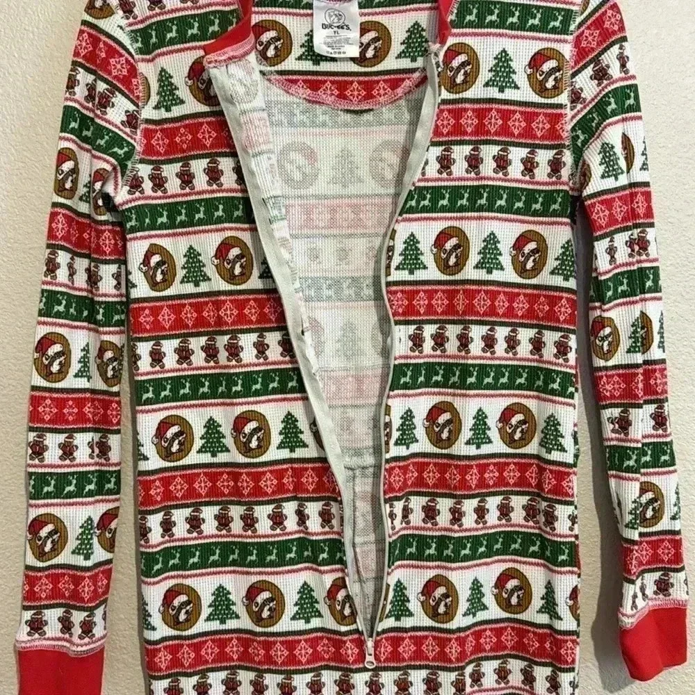 Buc-ee's Youth Beaver Inspired Striped XMas Christmas One Piece Pajamas